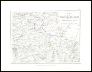 1852 Antique Map PARTS OF FRANCE & BELGIUM Illustrate CAMPAIGNS 1814-15 (AM93)