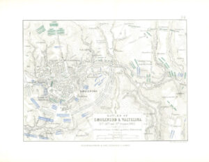 1852 Map BATTLES SMOLENSKO Smolensk & VALTELINA Russia August 1812 (AM74)