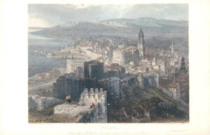 1829 Print SPAIN Andalucia - View MALAGA Moorish Fortress Giber-Al-Farro (TS22)