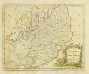 1770 Original Antique Map "RUSSIA MOSCOVY IN EUROPE" by T KITCHIN Hand coloured