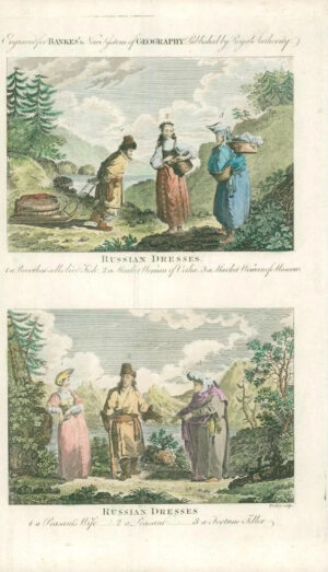 1778 'RUSSIAN DRESSES' Peasant Fortune Teller Market Octha Moscow Costume (MG52)