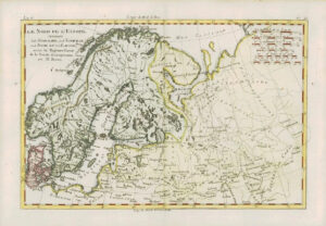 1780 Antique Map NORD DE L'EUROPE Norway Sweden Denmark Russia by Bonne (BN30)