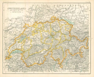 c1912 Map of SWITZERLAND Chart Regions (BS26)