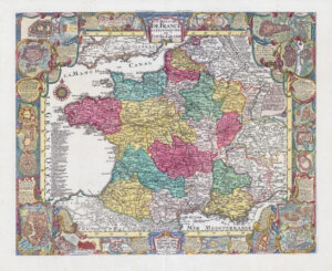 c1750 Large Map LE ROYAUME DE FRANCE ET LES CONQUETES FRANCE by Lotter (HM6)