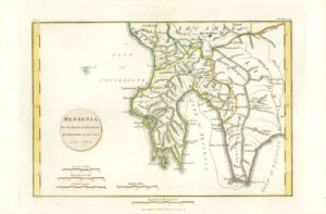 1817 - Original Antique MAP "MESSENIA' MESSENE Peloponnese Ancient GREECE (21)