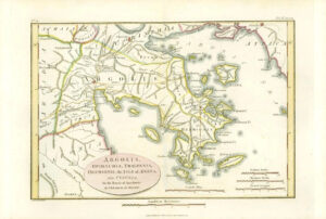 1817 Antique MAP ARGOLIS HERMIONIS Isle AEGINA CYNURIA  Ancient GREECE (16)