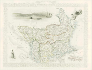 1851 Antique Map "TURKEY IN EUROPE" Moldavia Bulgaria Macedonia Tallis (DW206)