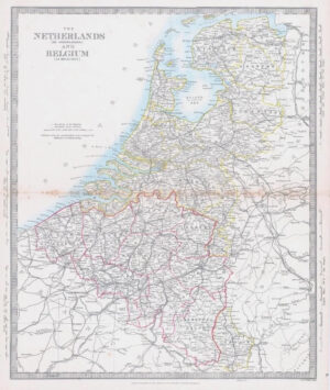 c1860 Antique Map THE NETHERLANDS & BELGIUM De Nederlanden Luxemburg (MA/8)