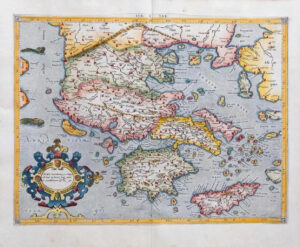 1618 Folio Size Map of GREECE MACEDONIA by Mercator Bertius Ptolemy  (LM11)