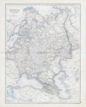 c1860 Large Antique Map RUSSIA in EUROPE by Swanston (FJM-6)
