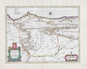 c1640 LEGIONIS REGNUM ET ASTURIARUM North West Coast SPAIN Map BLAEU (LM20-1)