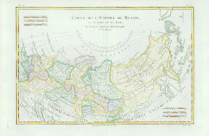 1773 Map CARTE DE L'EMPIRE DE RUSSIE EUROPE EN ASIE Russian Empire (BM3-16)