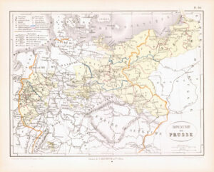 1865 Antique Map ROYAUME DE PRUSSE Kingdom Of Russia  (DEDG-17)