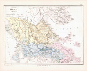 1865 Antique Map GRAECIA SUPERIOR Ancient Greece  (DEDG-65)