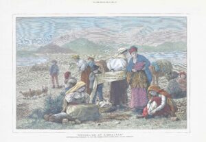 1879 Large Antique Print SMUGGLING AT GIBRALTAR Contrabandistas (HC6-5)