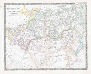 1850 RUSSIA IN ASIA World Original Antique Map by Henry Teesdale (TNGA-24)