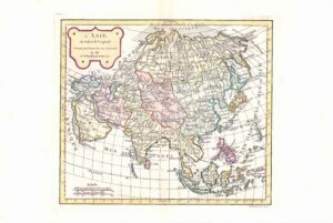 1795 L'ASIE PAR Robert de Vaugondy Map of Asia China Arabia Russia India (LM-5)