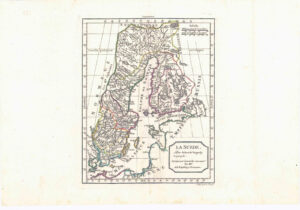 1792 LA SUEDE Par ROBERT DE VAUGONDY Antique Map SWEDEN(GSM10)