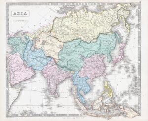 1851 ASIA Arabia India Russia China South East Asia LARGE MAP (GPM9)