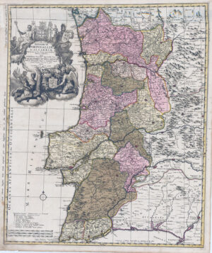 c1705 REGNORUM PORTUGALLIAE ET ALGARBIAE Portugal Algarve Map Allard (LM32-19)