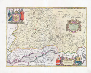 1644 RUSSIAE VULGO MOSCOVIA Southern Russia Moscow Ukraine Antique Map