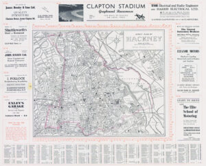 1950s Large original vintage map STREET PLAN OF HACKNEY East London