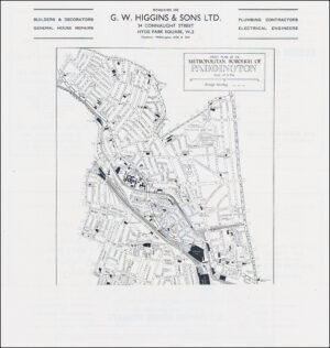 1947 Original Vintage Map STREET PLAN METROPOLITAN BOROUGH PADDINGTON London