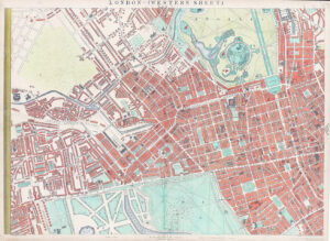 1863 Original antique map LONDON WEST Paddington St Johns Wood OXFORD STREET