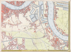 1863 Antique map LONDON SOUTH EAST Southwark Bermondsey Rotherhithe Isle of Dogs