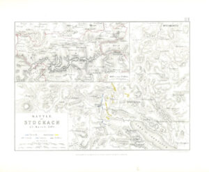 1852 Antique Map of BATTLE OF STOCKACH 25 March 1799 Germany Battle Plans (AM24)