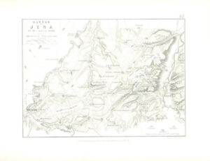 1852 Antique Map of BATTLE OF JENA 14 October 1806 Germany Battle Plans (AM40)