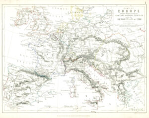 1852 Antique Map PART OF EUROPE before 1789 REVOLUTION Battle Plans (AM1)