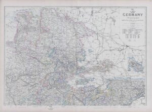 1863 Large Antique Map GERMANY (Western) by Edward Weller (DA45)
