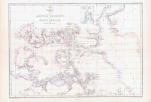 1863 Antique Map THE ARCTIC REGIONS OF NORTH AMERICA by Edward Weller (DA205)