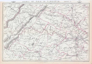 1863 Antique Map SEAT OF WAR IN VIRGINIA Sheet 3 by Edward Weller (DA229)