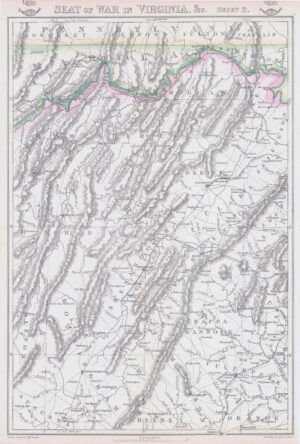 1863 Antique Map SEAT OF WAR IN VIRGINIA & C Sheet 2 by Edward Weller (DA212)