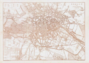 1863 Antique Map BERLIN AND ENVIRONS Germany by Edward Weller (DA169)
