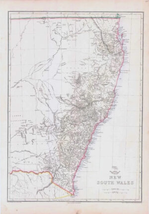 1863 Large Antique Map NEW SOUTH WALES Australia by Edward Weller (DA219)