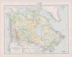 1903 Original Antique Colour Map  - CANADA NEWFOUNDLAND Hudson Bay (44)