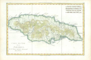 1780 Original Antique Map of JAMAICA - L'ISLE DE LA JAMAIQUE by Bonne (BMii/11)