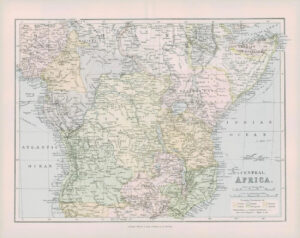 1903 Original Antique Colour Map  - CENTRAL AFRICA  (40)