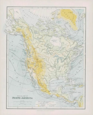 1903 Original Antique Colour Map  - NORTH AMERICA MEXICO HONDURAS (42)