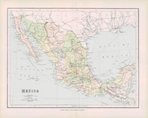 1903 Original Antique Colour Map  - UNITED STATES CALIFORNIA MEXICO (47)