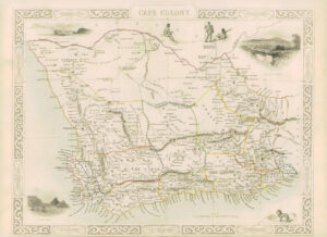 1851 - Original Illustrated Antique Map of "CAPE COLONY" Africa by Tallis (DW65)
