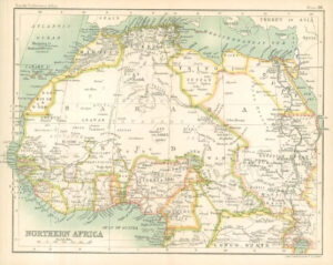 c1912 Map of NORTHERN AFRICA Chart Regions (BS51)