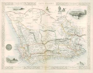 1851 Original Illustrated Antique Map of "CAPE COLONY" by Tallis (DW63)