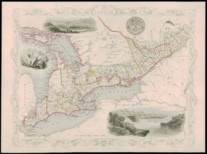 1851 - Original Illustrated Antique Map of "WEST CANADA" by Tallis (DW61)