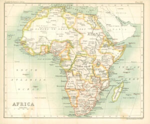 c1912 Map of AFRICA Chart Regions (BS50)