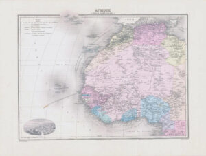 1892 Antique Map of AFRIQUE PARTIE NORD-OUEST North West Part of Africa (NAI/52)