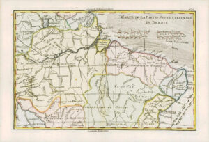1780 Antique Map BRAZIL Carte De La Partie Septentrionale Du Bresil Bonne (BN14)